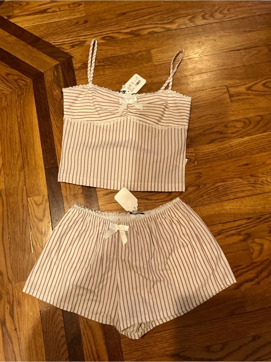 Sky to Moon Tops - NWT Sky to Moon Striped Red & White Cami and Short Set Medium